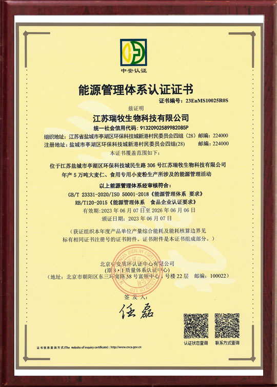 能源管理体系认证证书